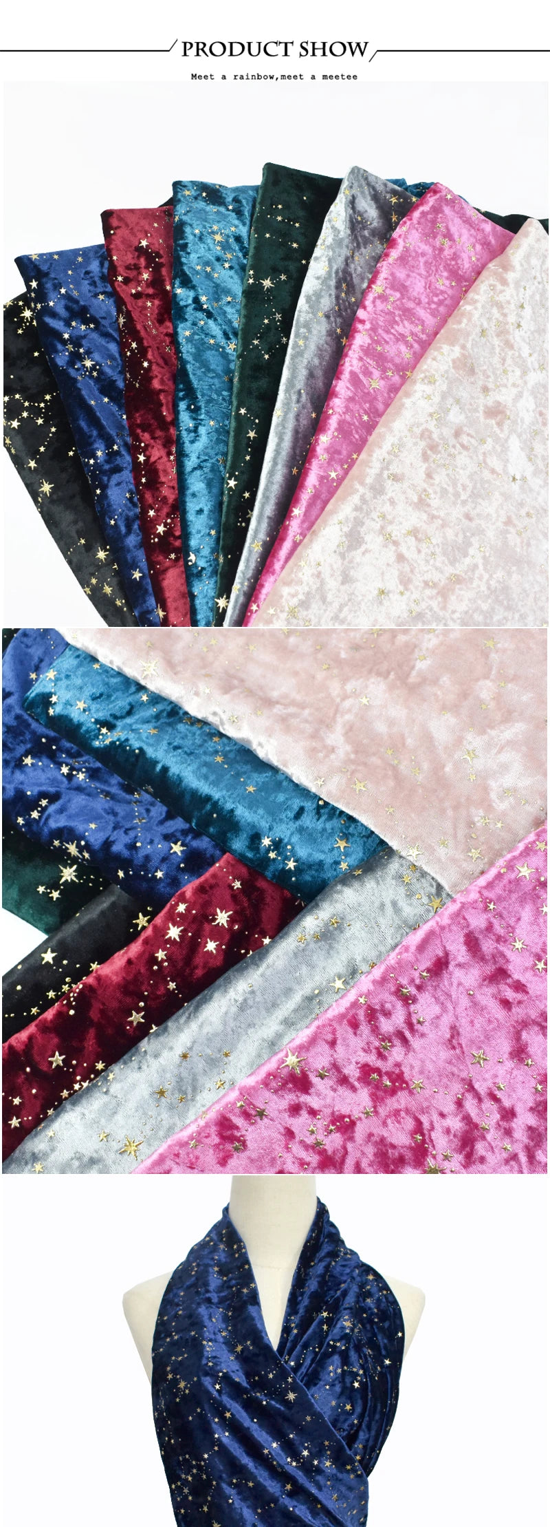 Meetee 45*145cm 90x145cm Polyester-Elasthan-Stoff für Bekleidung Kleiderstoffe DIY Elastischer Samtstoff Nähzubehör