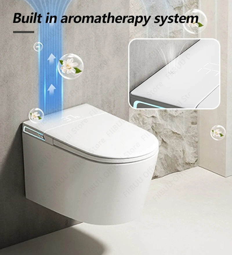Schwarz/Grau/Weiß Ultimate Wand-WC Smart Toilet mit Bidet Eingebauter Wassertank Einteilige Langgezogene Toilette Warmwasser Beheizter Sitz