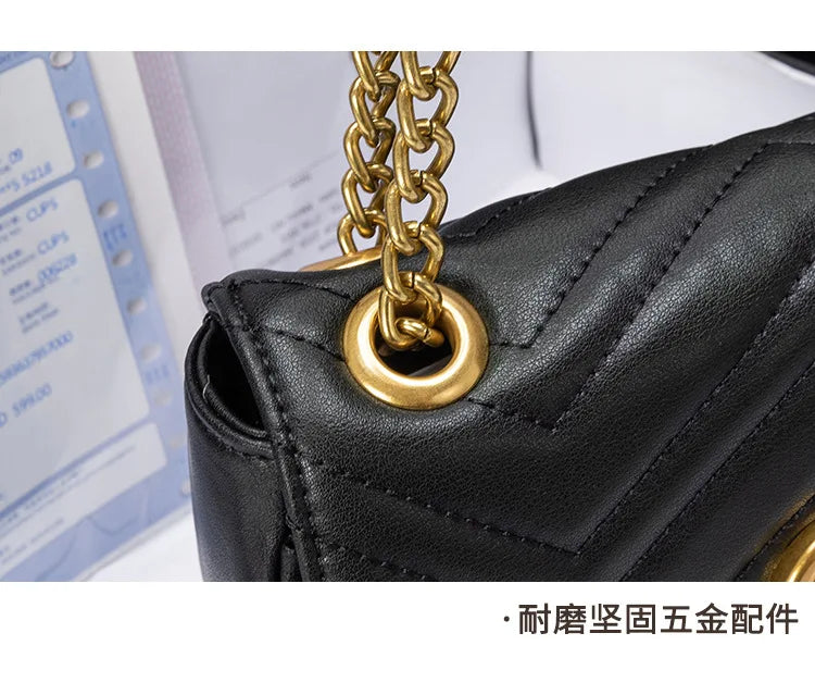2025 new autumn small fragrant wind rhombus chain bag fashionable shoulder messenger bag