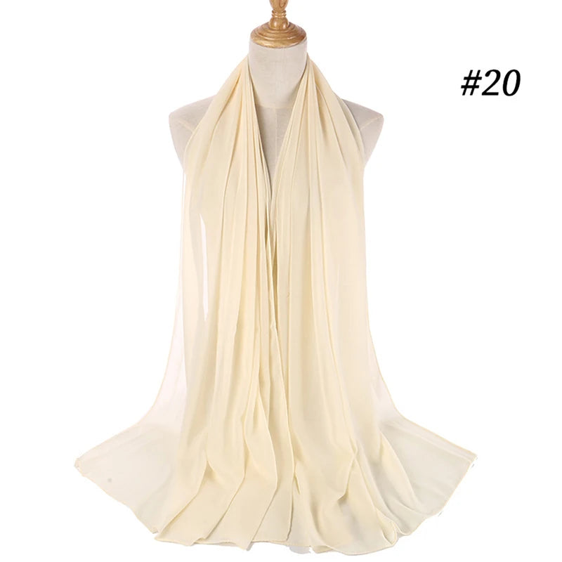 Hijab musulman en mousseline pour femmes, écharpe en mousseline bulle, voile pour femmes, musulmanes, islamiques, de couleur unie, malaisiennes, écharpes foulard musulman