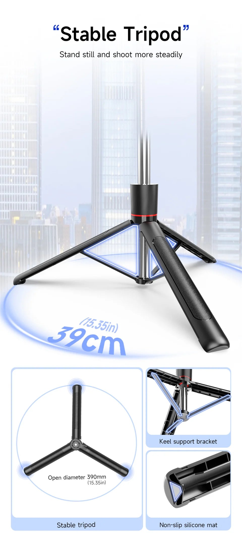 FGCLSY Telescopic Selfie Stick Tripod Monopod Stand Mobile Phone Support Wireless Gimbal Stabilizer For iPhone Android Holder