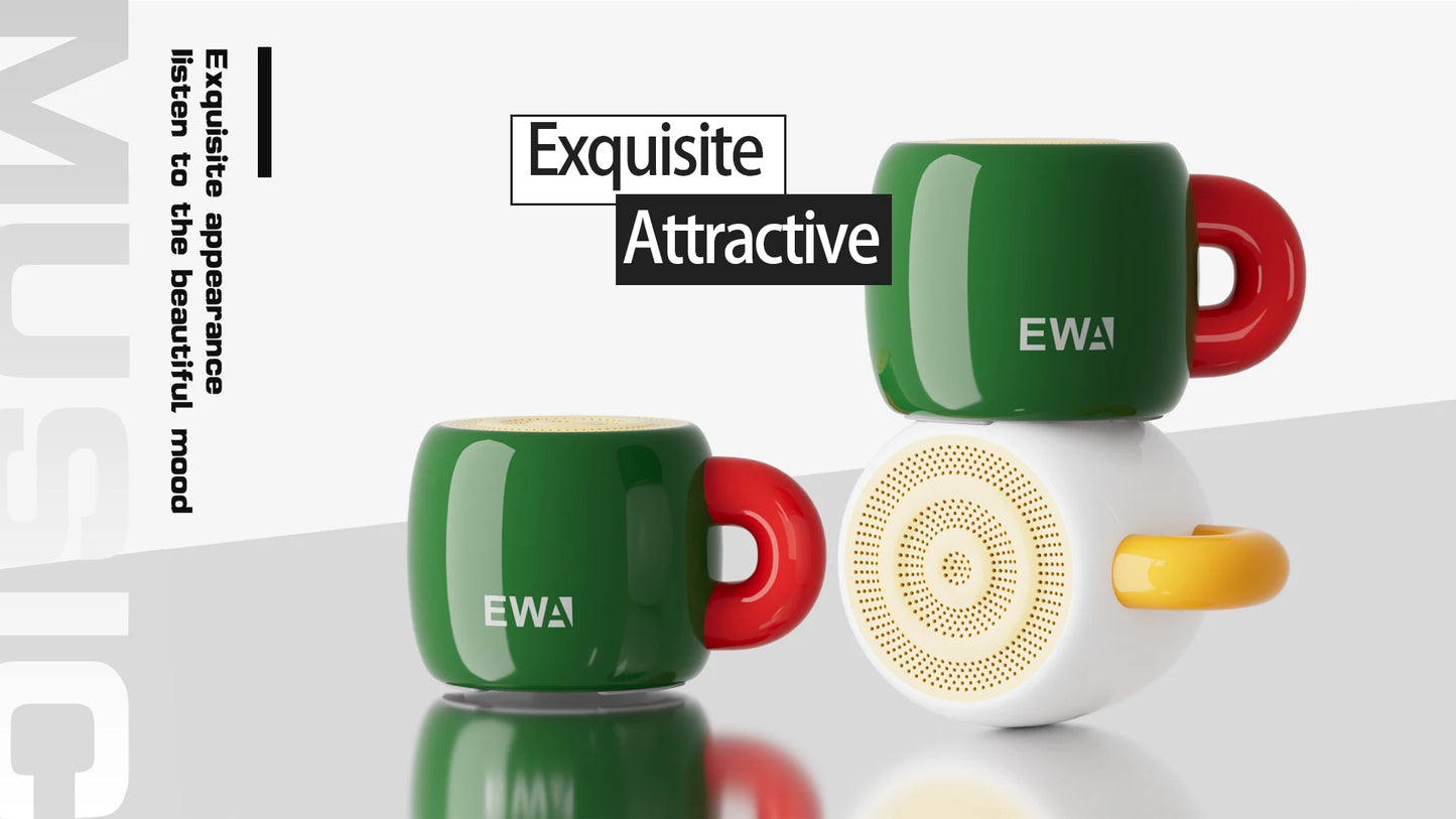 EWA Mini Kabelloser Bluetooth 5.4 Lautsprecher Bass Sound,Täglich Wasserdichter Lautsprecher,Tragbarer Metall Lautsprecher MP3 Player 700mAh HiFi Sound