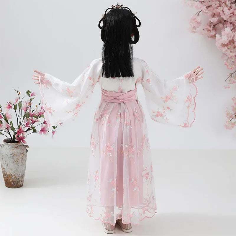 Robe chinoise Hanfu moderne pour fille, tenue d'Halloween de fée, Vêtements pour enfants, Vestidos, Costume traditionnel de Cosplay, Robes pour filles