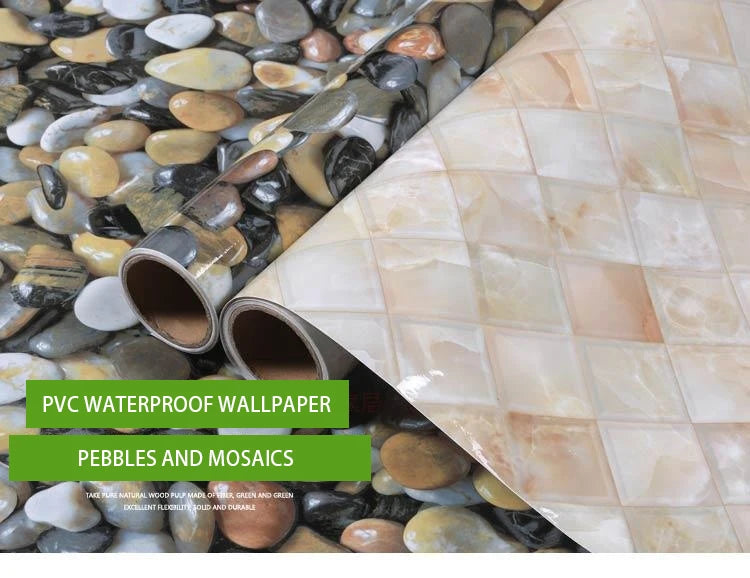 PVC Kiesel Marmor Tapete Badezimmer Wasserdichte Fliesenaufkleber Küche Arbeitsplatte Fensterbank Desktop Selbstklebende Haushaltsfolie