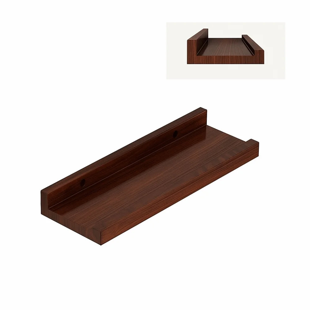 Space Saving Wooden Floating Shelf Minimalist Style Rustic Wall Mounted Storage Rack Decorative Bookshelf Organizer