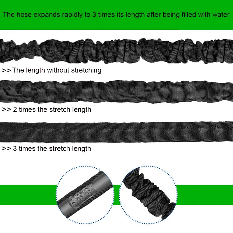 Tuyau d'arrosage magique extensible 25FT-200FT pour jardin, tuyaux d'eau haute pression, pistolet de lavage de voiture, fournitures de jardinage