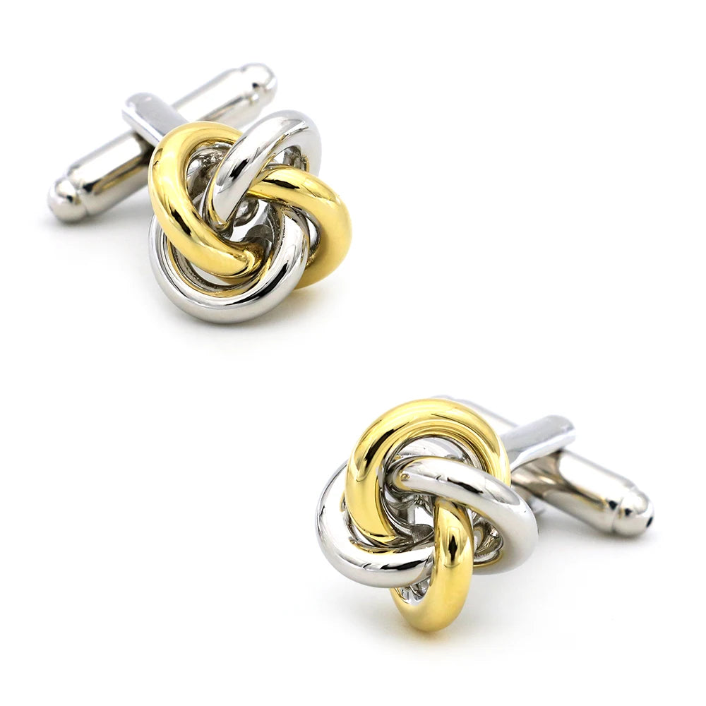 iGame Boutons de manchette nœud de mode en laiton de qualité design boule tressée pour mariage homme
