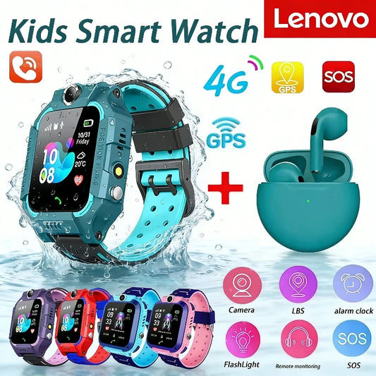 Lenovo Q19B Kinder Smartwatch mit Headset 4G GPS Ortung SIM-Karte Wasserdichte Anruffunktion Kamera Mobile Smartwatch als Geschenk