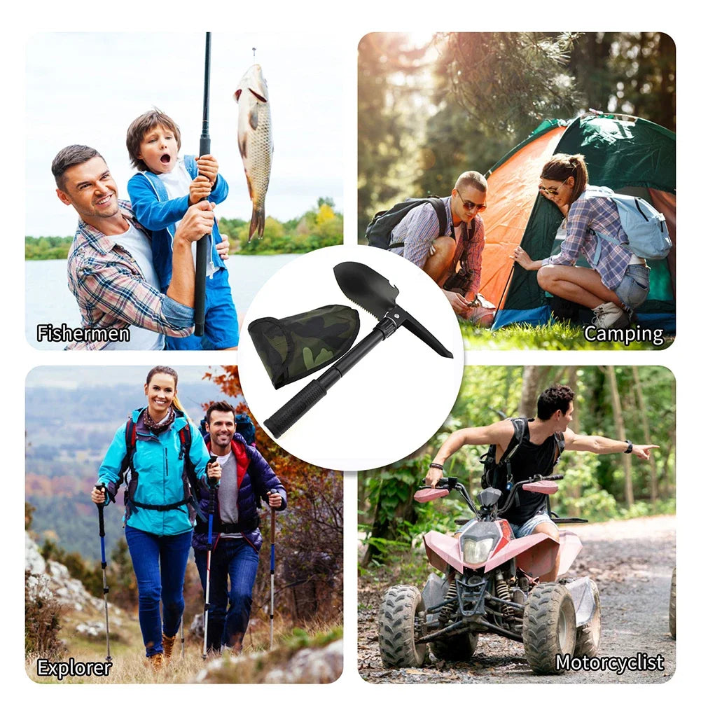 Multifunktions-Camping-Gartenschaufel, Überlebens-Klappschaufel, militärische taktische Schaufel, Wander-Outdoor-Gartenhacke, Grabwerkzeug-Set