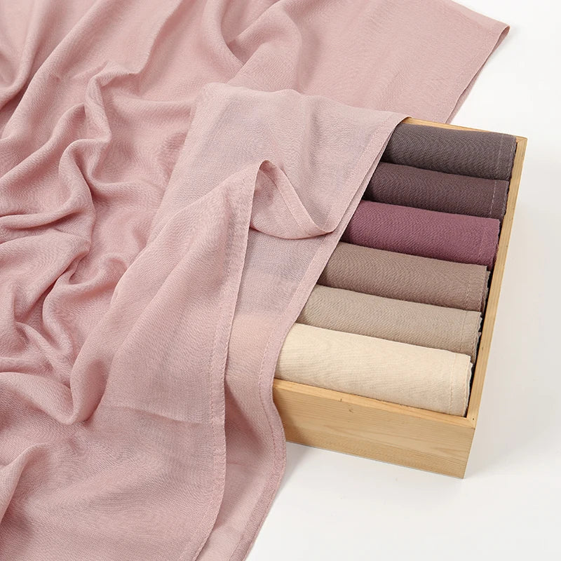 Neuer 170*70cm muslimischer Modal Hijab Viskose-Baumwoll-Schal für Frauen, einfarbig, Kopftuch, islamischer Turban, Haarband, Schleier