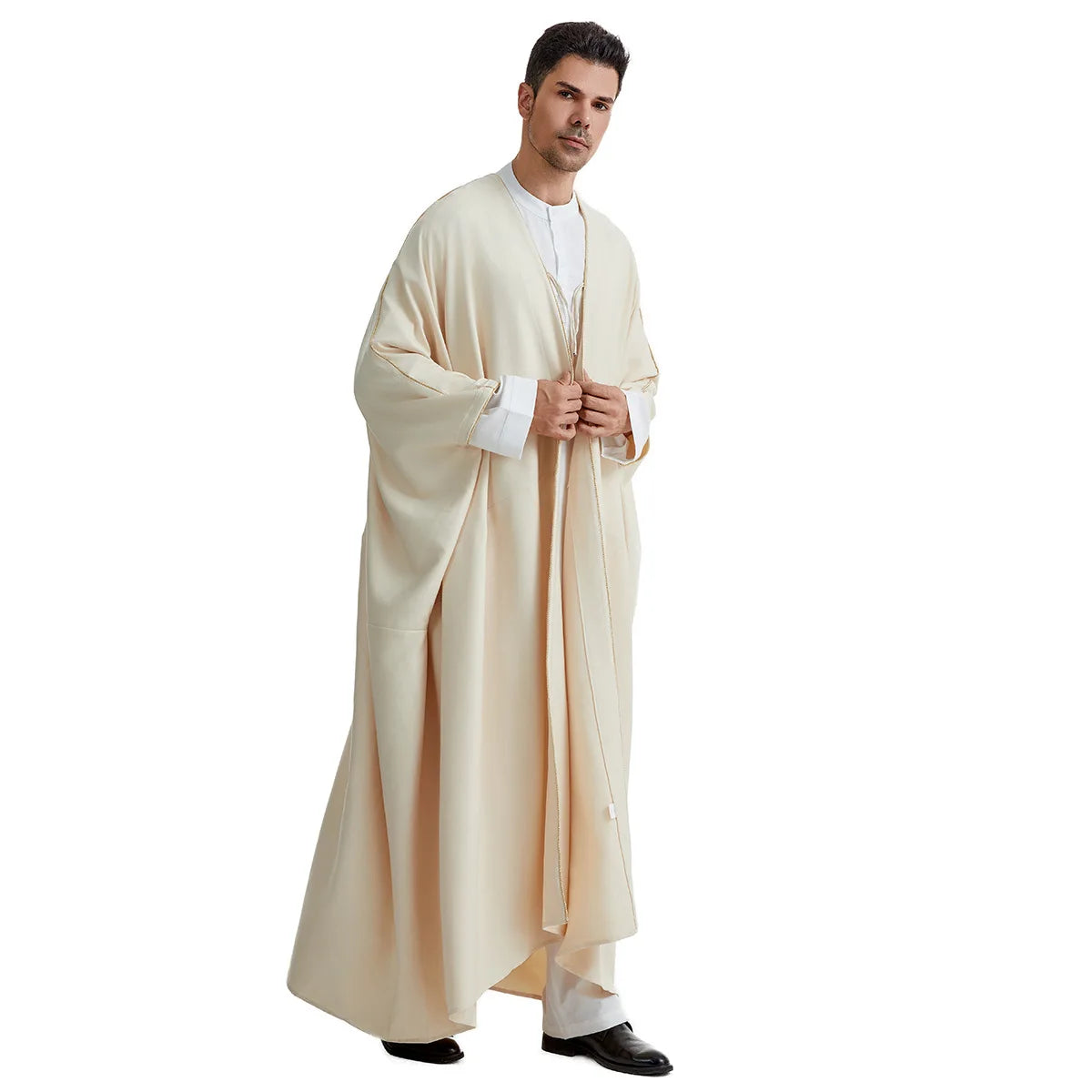 Ramadan Djellaba Eid Abayas Gebets-Kaftan Herren Muslimischer offener Abaya Türkei Arabischer Cardigan Robe Marokko Jubba Thobe Islam Dishdasha