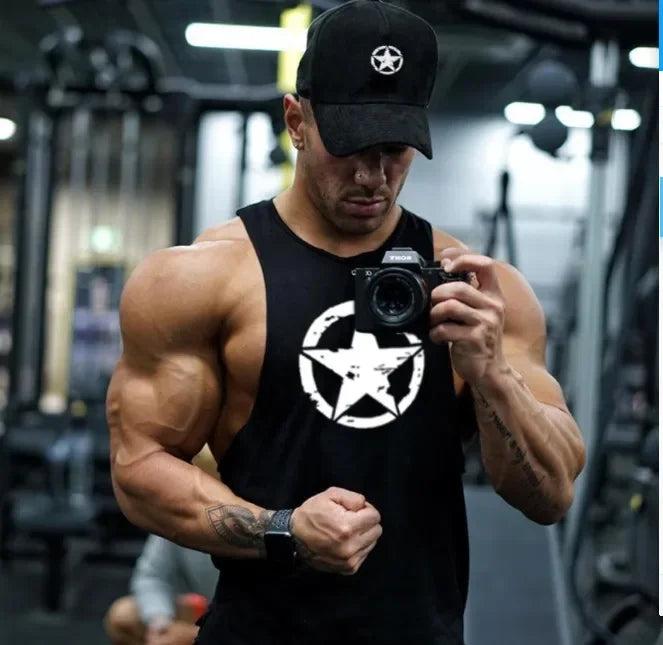 Débardeur de sport sans manches pour homme - Maillot de corps pour homme - Haut de sport pour homme - Vêtement de sport - Haut de sport stringer