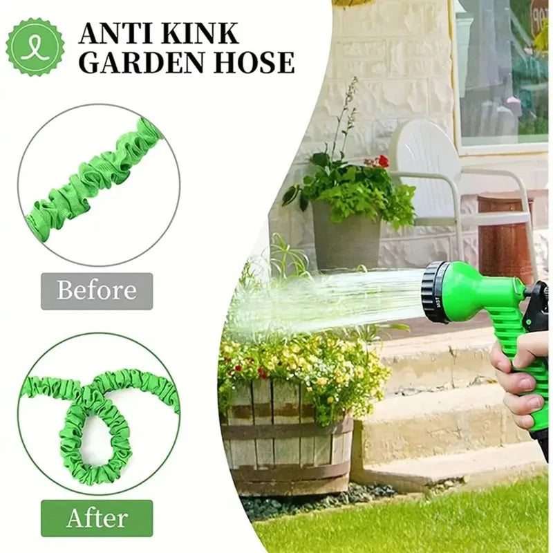 Tuyau d'arrosage extensible 25FT, Tuyau d'arrosage magique pour la maison et le jardin, Outils d'arrosage quotidiens, Pistolet à eau haute pression pour le lavage de voiture