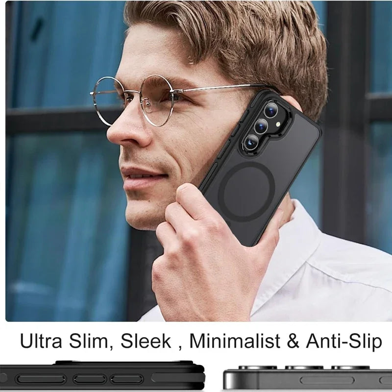 UYUXIO Magnetische Handyhülle mit Ständer für Samsung Galaxy S26 S25 S24 S23 Ultra FE S22 Plus A16 A55 A56 Standhüllen
