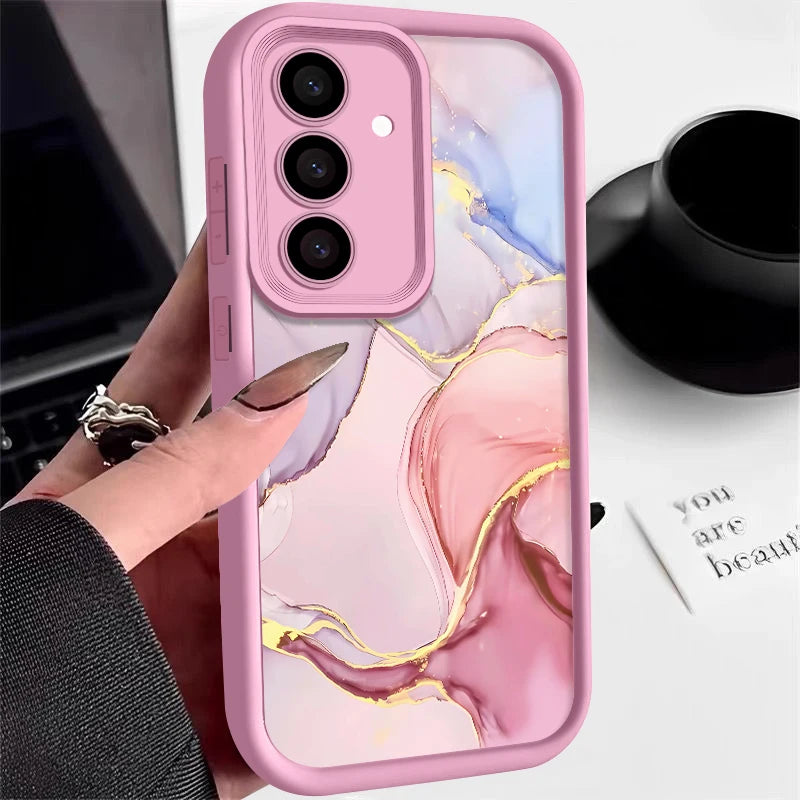 Marmor Hülle für Samsung Galaxy S25 Edge S26 S24 S23 S22 Ultra Plus S25 S24 FE A57 A37 A55 A54 A56 A17 A36 A16 5G Silikonhülle