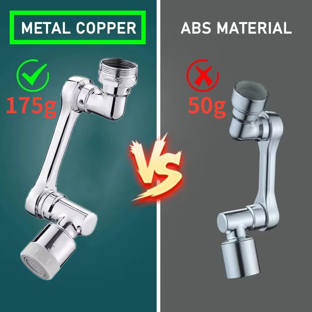 Tête de pulvérisateur de robinet à rotation universelle 1080°, adaptateur 22/24mm, extension de robinet de lavabo, aérateur, mousseur, buse de robinet de cuisine