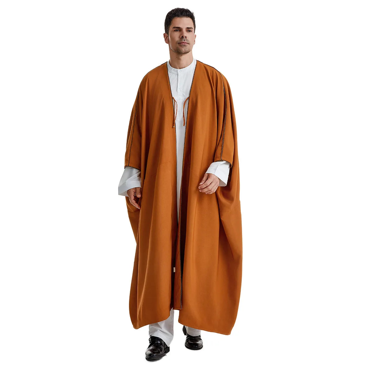 Ramadan Djellaba Eid Abayas Gebets-Kaftan Herren Muslimischer offener Abaya Türkei Arabischer Cardigan Robe Marokko Jubba Thobe Islam Dishdasha