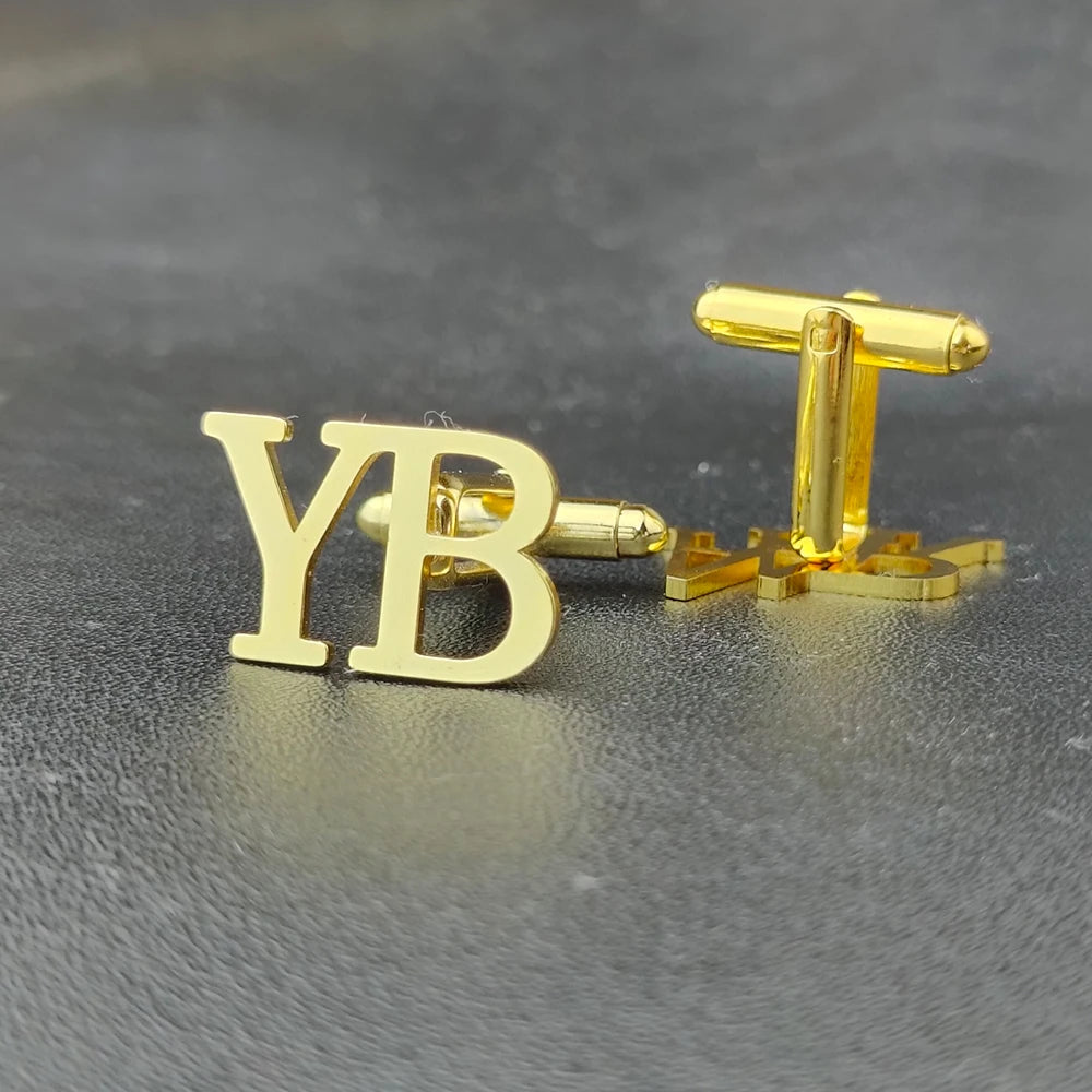 Hebrew Chai Cuff Links Personalized Name Initial Monogram Cufflinks Custom Any Language Cufflinks Men Wedding Gift Jewelry