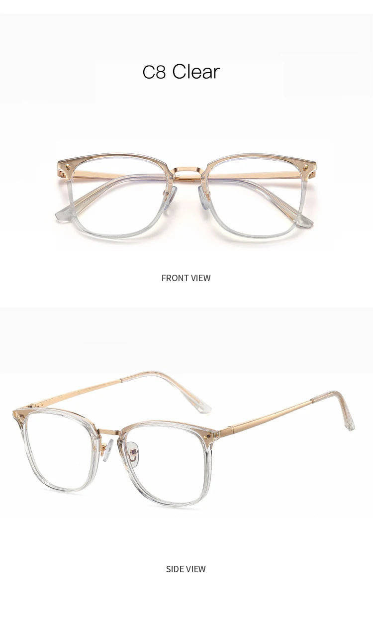 JMISUS Fashion Square Progressive Gleitsichtbrille Herren Damen Photochrome Optische Brille Mehrstärken-Gläser zum Lesen und für den Computer