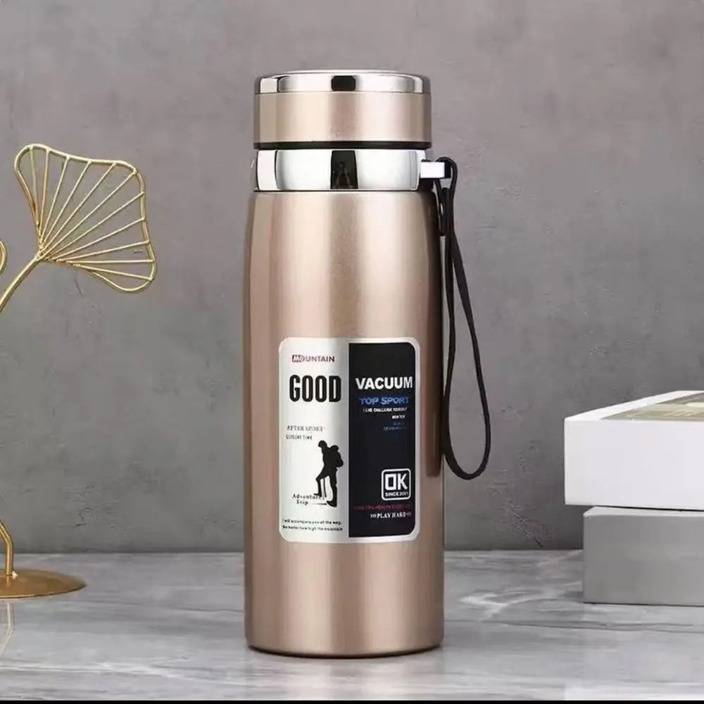 800/1000ml Sport-Thermosflasche, groß Fassungsvermögen, Edelstahl, tragbare Vakuumflasche, auslaufsicher mit Aufhängeband