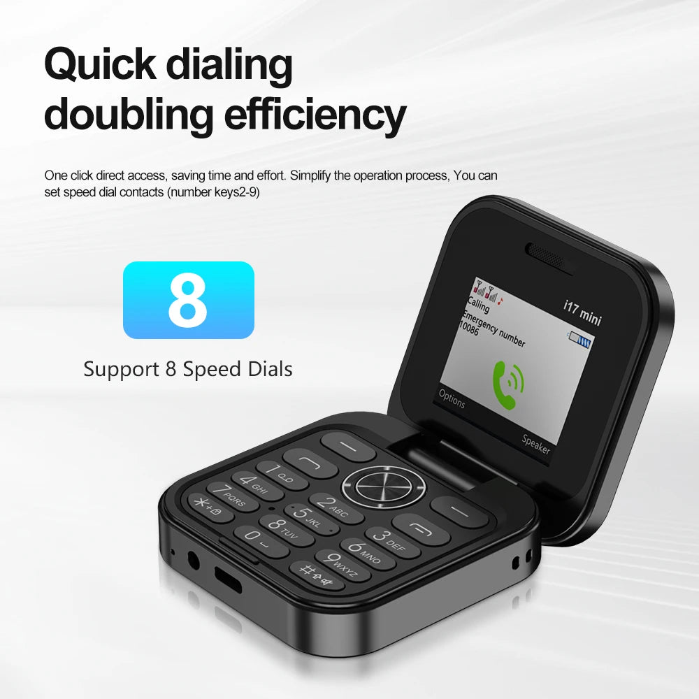 Téléphone portable à clapet SERVO i17Mini 2G, petit, à double carte SIM, à numérotation rapide, avec fonction Magic Voice, MP3, lampe de poche, mini téléphone pliable, radio FM, offre spéciale 2025