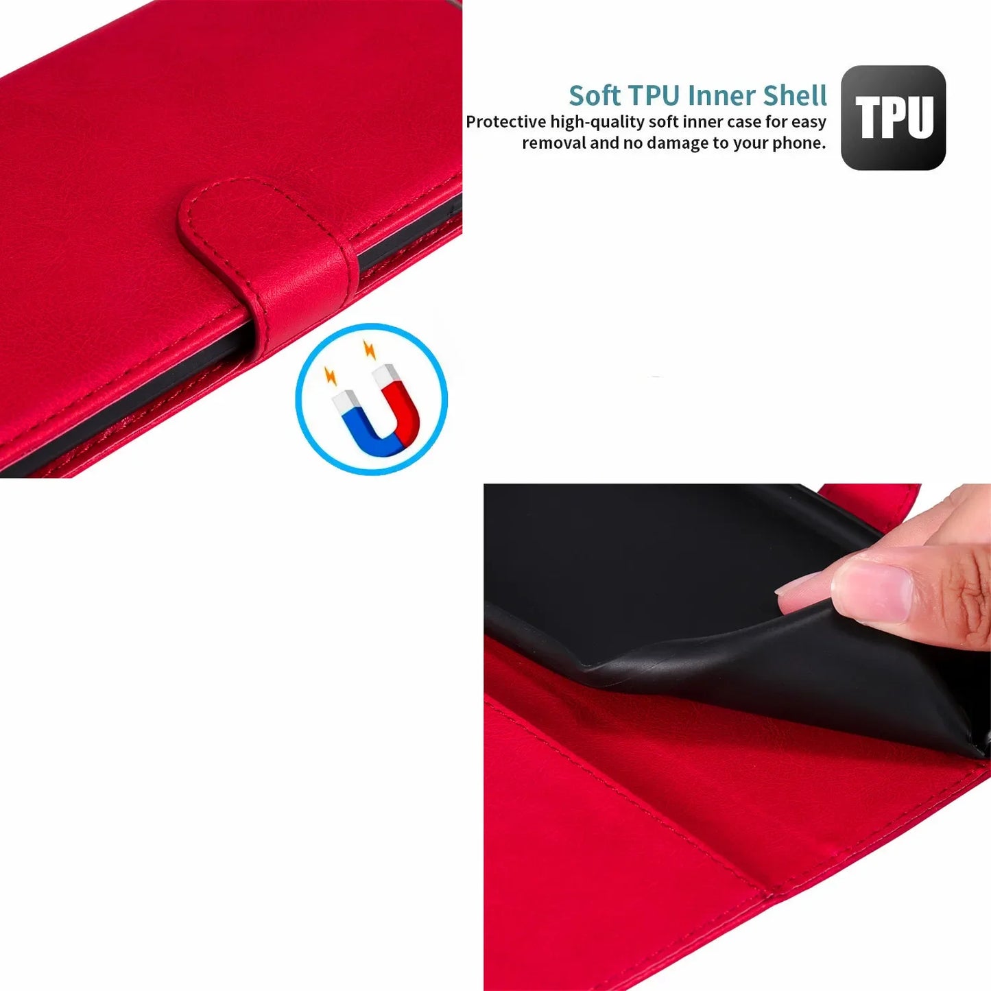 Leder-Brieftaschen-Handyhülle für Samsung Galaxy A13 A14 A15 A16 A17 A23 A24 A25 A26 A33 A35 A55 A56 A73 A04S A05 A06 A07 Flip Cover