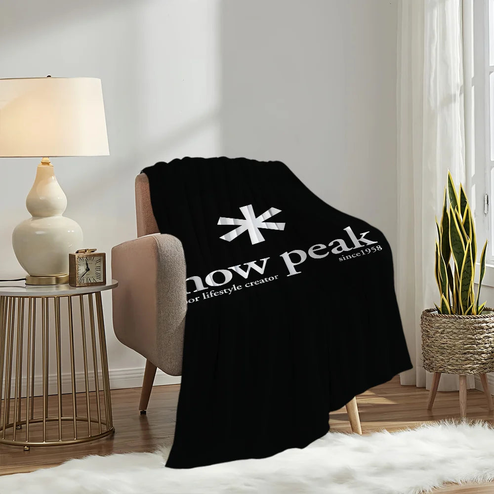 Mode Plein Air S-Snow Peak Logo Couverture Douce Peluche Canapé Sieste Tapis pour Salon Chambre Chaude Anniversaire Cadeaux Maison Voyage Enfant