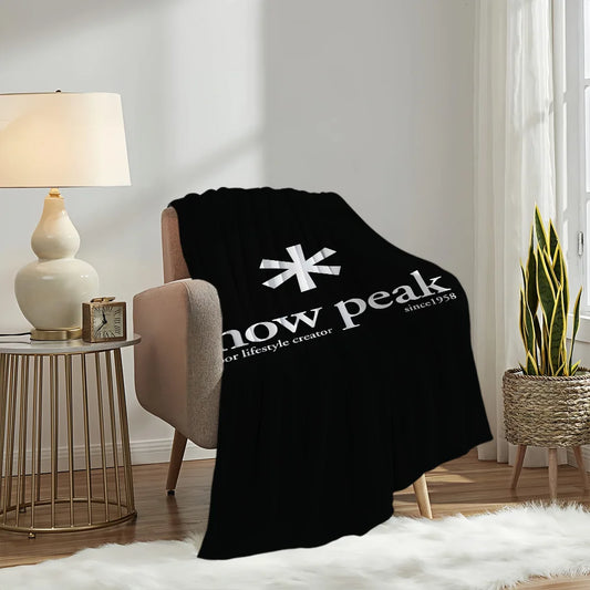 Fashion Outdoor S-Snow Peak Logo Blanket Soft Plush Nap Sofa rug for Living Room Warm Bedroom Birthday Home Travel Kid Gifts