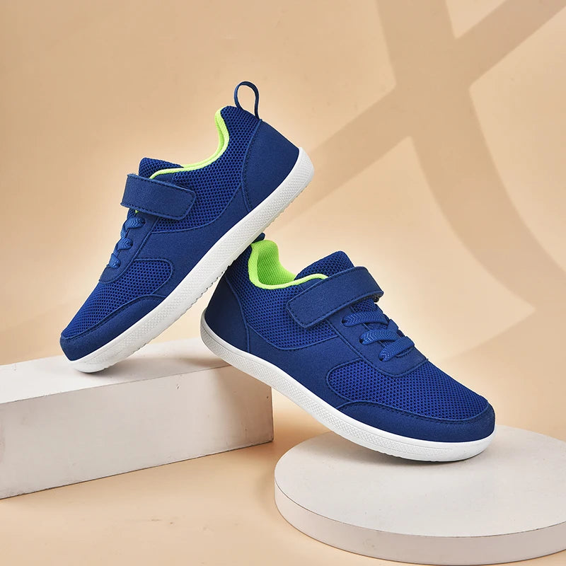 Chaussures enfants à bout large, pieds nus, pour garçons et filles, baskets bébé légères en maille, chaussures de tennis artificielles pour tout-petits