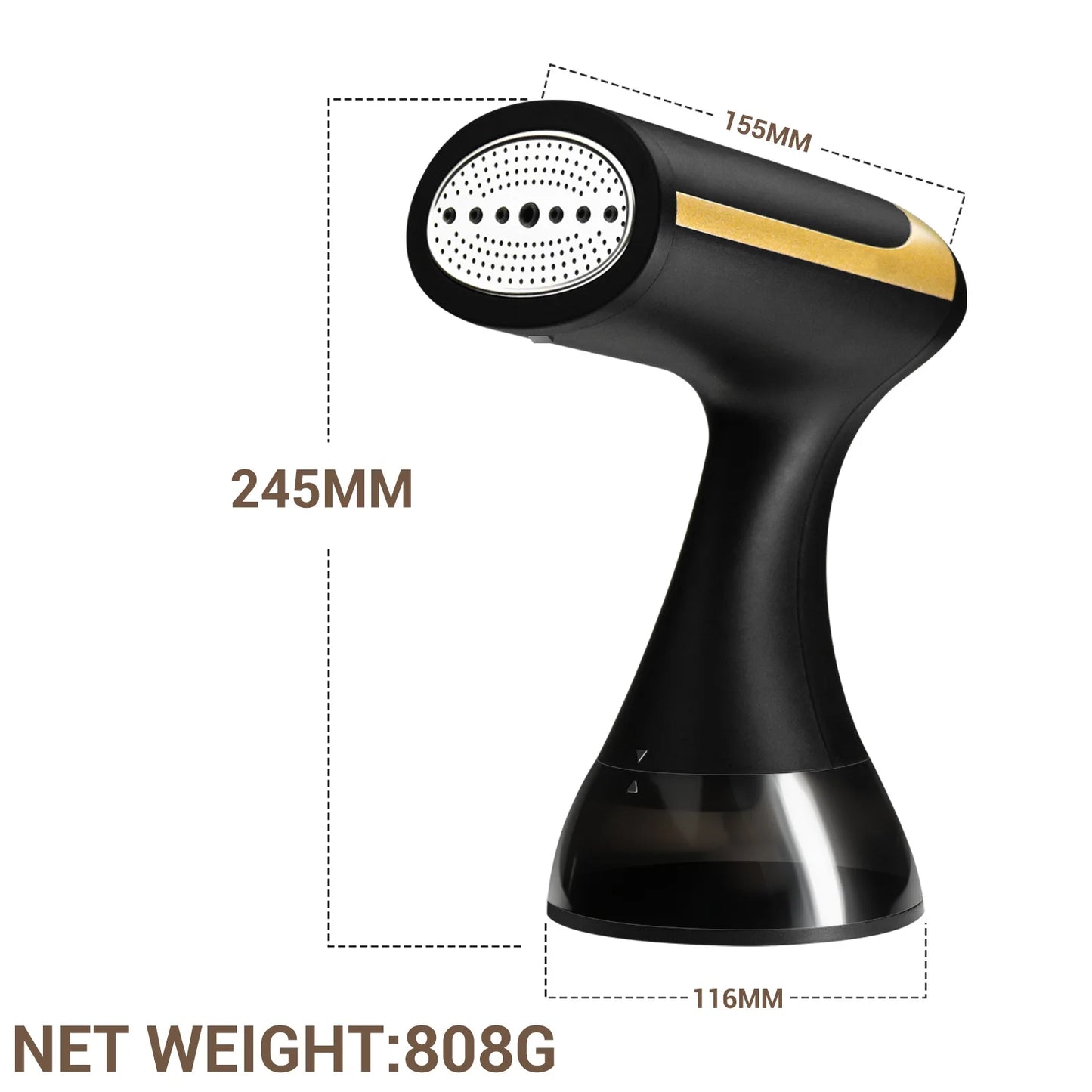 HOMEFISH Machine à repasser portable 1500W, fer à vapeur à main pour usage domestique, petite machine à repasser suspendue à sec et humide pour l'entretien des tissus