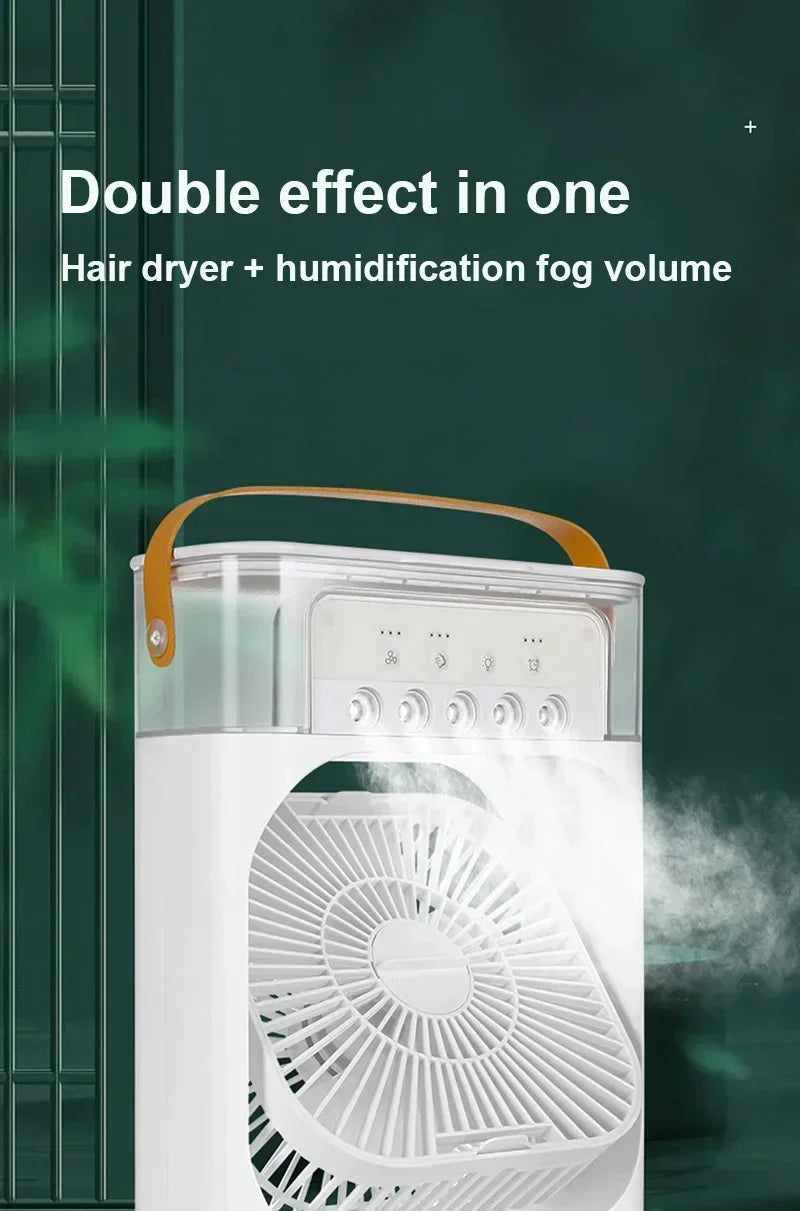 3-in-1-Ventilator, Klimaanlage, kleiner Haushalts-Luftkühler, LED-Nachtlicht, tragbarer Luftregulierungsventilator, Büro-Heimventilator, neu