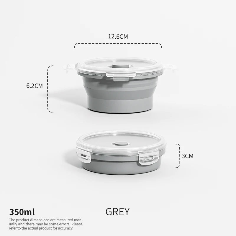 Boîtes de Conservation Alimentaire Pliables Boîte à Repas en Silicone avec Couvercle Bols Alimentaires Boîte à Repas Empilable pour Cuisine et Congélateur