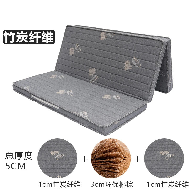 Natural coconut palm mattress pad 1.8m 1.5m soft and hard coir palm folding mattress children's mattress 100% natural coir mats