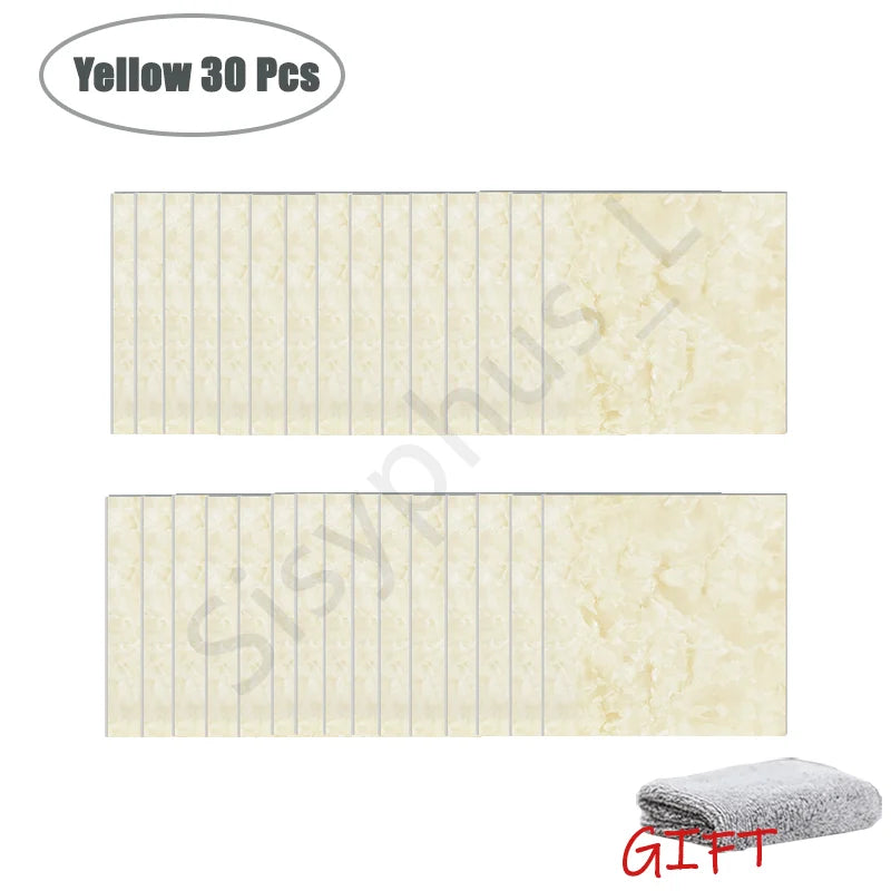 Simulated Thick Marble Tile Wall Sticker PVC Waterproof Self-adhesive Living Room Toilet Kitchen Home Floor Sticker
