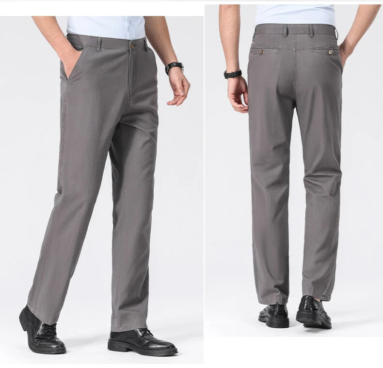 Pantalon Chino Homme Décontracté habillé, Pantalon de Travail Printemps Été Automne, Léger et Confortable avec Poches