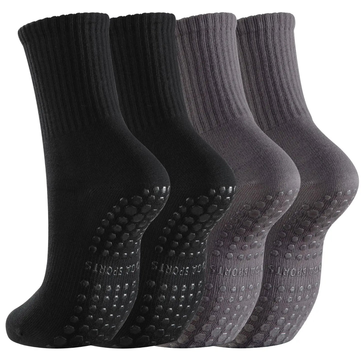 RMSWEETYIL 2 Paar Pilates Yoga Socken mit Noppen für Damen, rutschfeste Griffsocken für Tanz, Ballett, rutschfeste Übungs-Klebesocken für Damen
