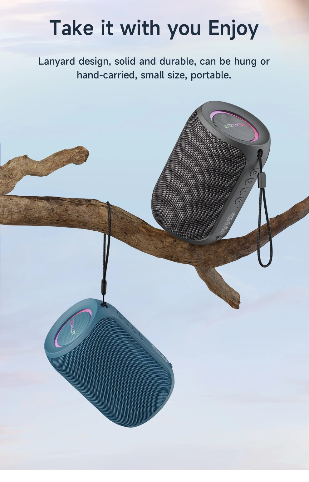 ZEALOT-S32PRO Leistungsstarker Bluetooth-Lautsprecher, kabelloser Bass, LED-Licht, Outdoor-Lautsprecher, Subwoofer, wasserdichte Soundbox-Unterstützung