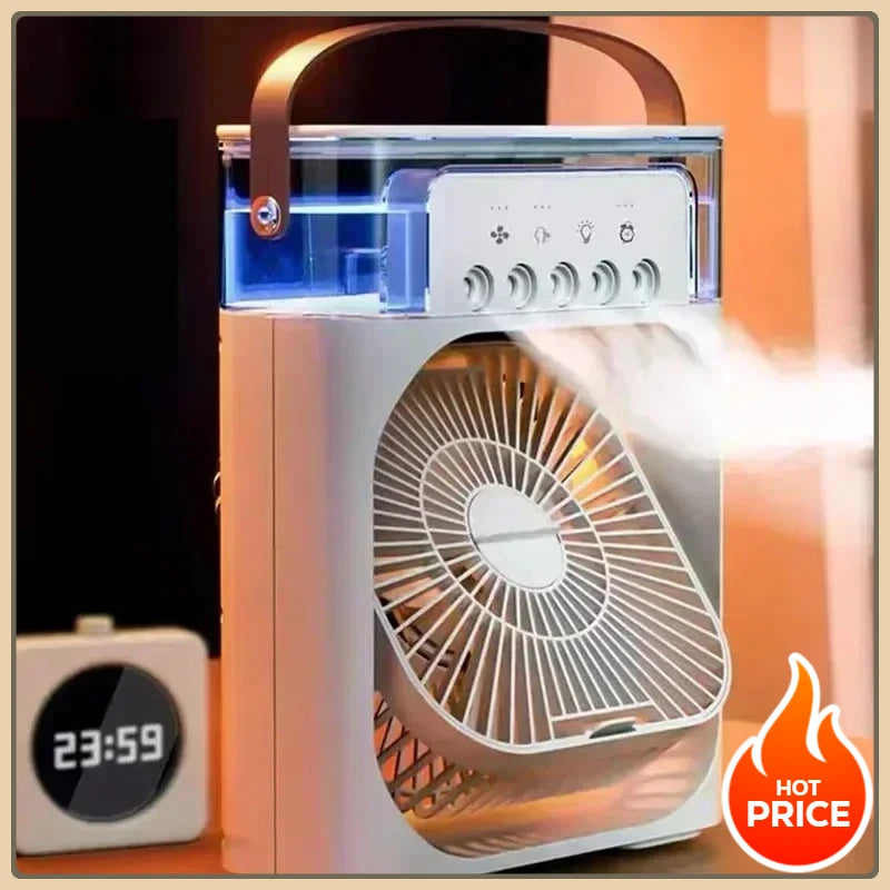 Top-Angebot! Zuhause - Tragbarer Ventilator Klimaanlage: 3-in-1 Design mit Luftbefeuchter USB Elektrisches LED Nachtlicht