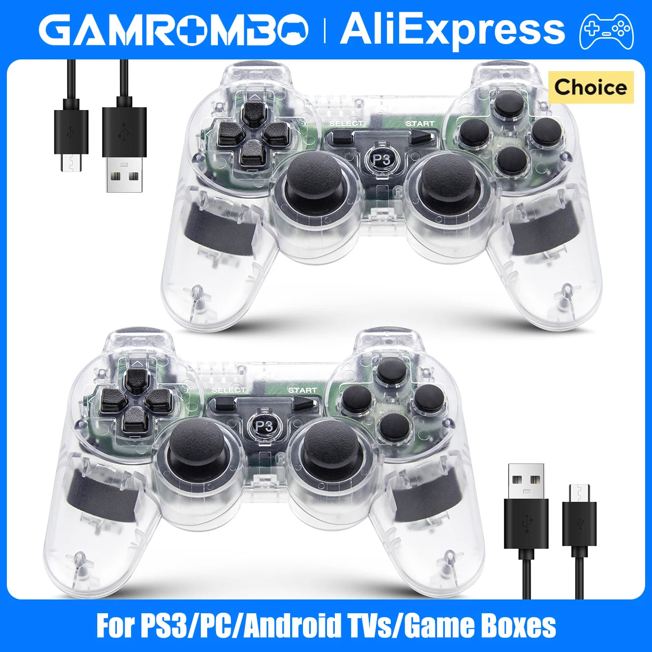 Controller für Playstation 3/PS3/PC/Android Konsolen Drahtloses BT Gamepad 6-Achsen-Gyro Dual-Motor-Vibrationsschock Gaming-Joystick