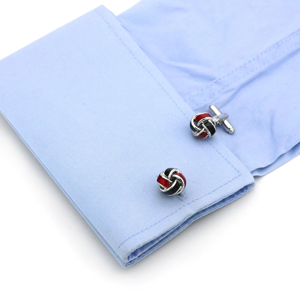 iGame Boutons de manchette nœud de mode en laiton de qualité design boule tressée pour mariage homme