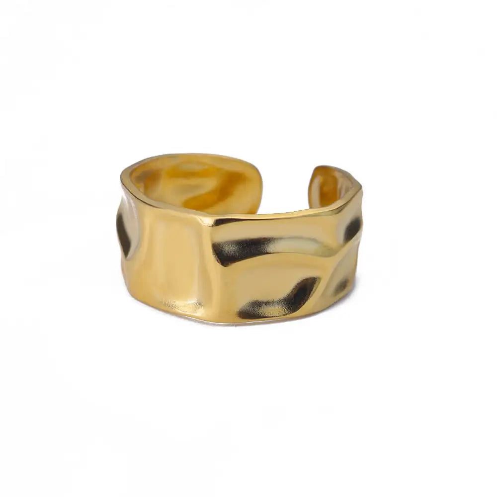 Edelstahlringe für Damen 2024 Trend Offener Goldfarbener Doppelperlenring Hochzeit Ästhetischer Schmuck Paar Geschenk anillos