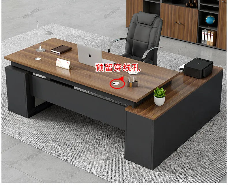 Bureau de bureau grand format de style chinois, design minimaliste, esthétique moderne, bureau universel, mobilier de maison.
