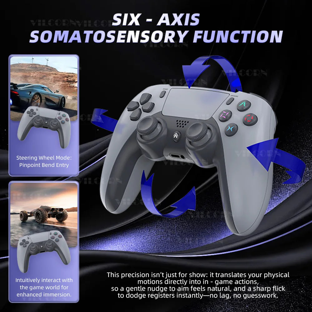 Kabelloses Gamepad für P4 Bluetooth-kompatibler Gamecontroller für P4 Slim/P4 Pro/Steam Plattform Win 10 PC Joystick
