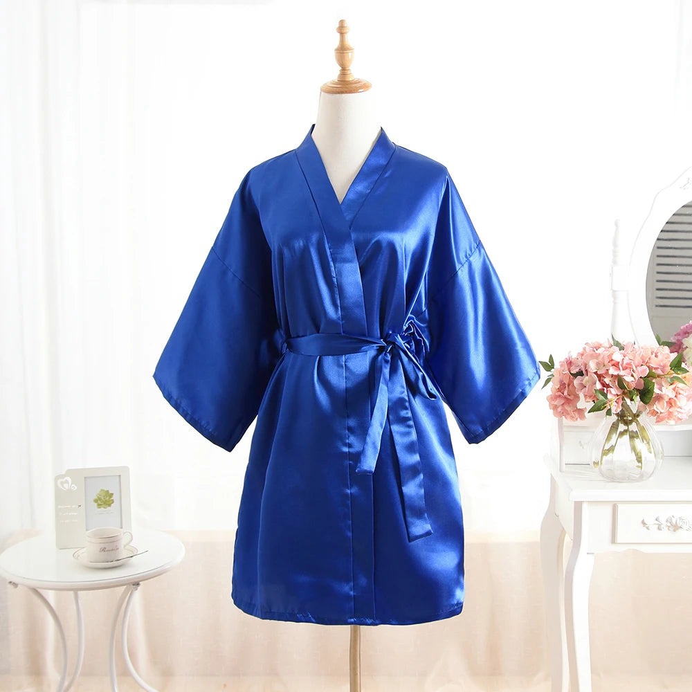 Herren Seiden-Satin-Morgenmantel Lang Sommer Wickel-Bademantel Nachthemd Pyjama Homewear Sexy Bademantel