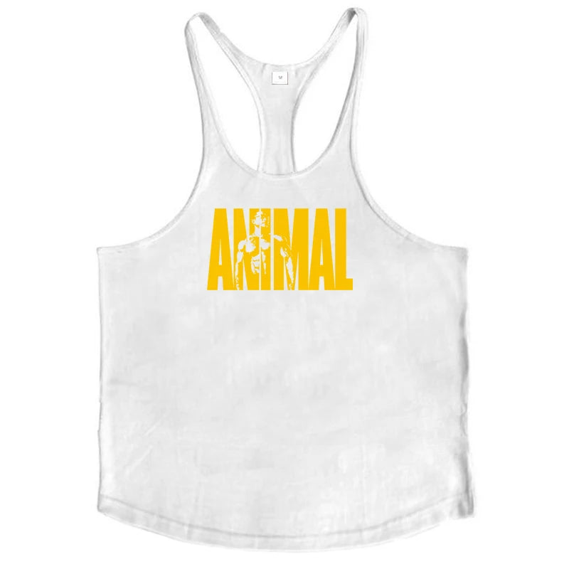 Gilets de course pour hommes ANIMAL Lettres imprimées Débardeurs de sport sans manches en coton pour la musculation Maillots de corps vêtement de fitness musculaire