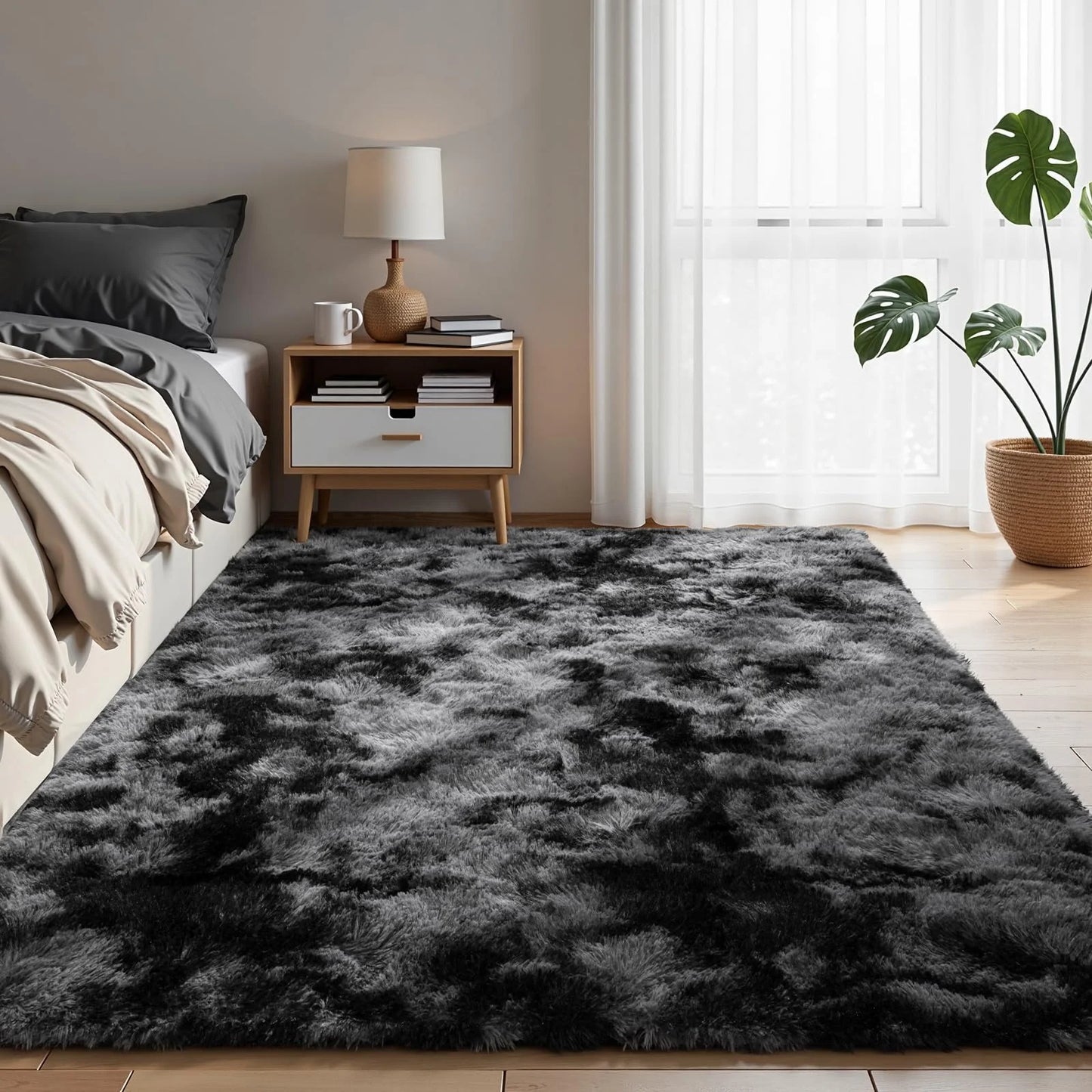 VIKAMA Teppich im minimalistischen Stil für Wohnzimmer, flauschiger und rutschfester Teppich für Kinderzimmer, Badezimmerteppich, Heimdekoration