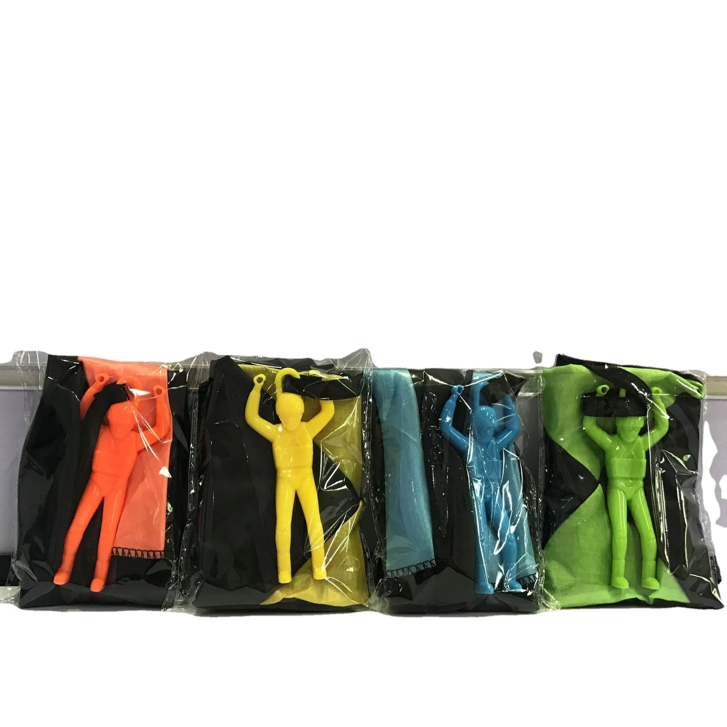 Parachute à Lancer à la Main 4 Pièces, Mini Parachute pour Enfants, Jouet de Plage Extérieur, Jouets Éducatifs de Divertissement Parent-Enfant
