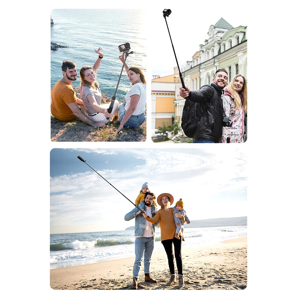 Invisible Selfie Stick Carbon Fiber Extension Pole Adjustable Hand Grip for Insta360 X5 X4 X3 for OSMO for GoPro Hero