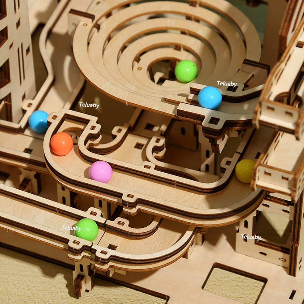 3D Holzpuzzle Murmelbahnen Mechanische Puzzles Selbstbau-Spielzeug STEAM Lernspielzeug Modellbausätze für Kinder und Erwachsene Geschenk