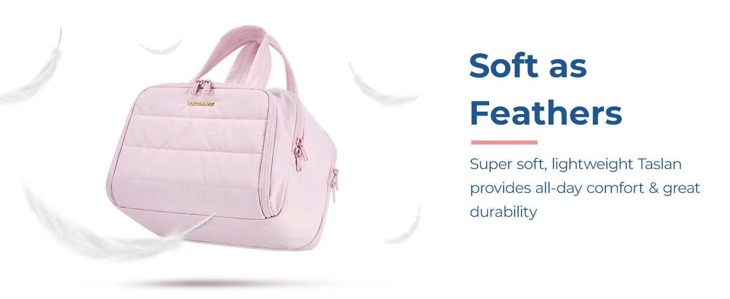 BAGSMART Kulturbeutel mit großer Kapazität, Make-up-Tasche mit Öffnung, tragbare Kosmetiktasche mit Griff für Accessoires und Toilettenartikel